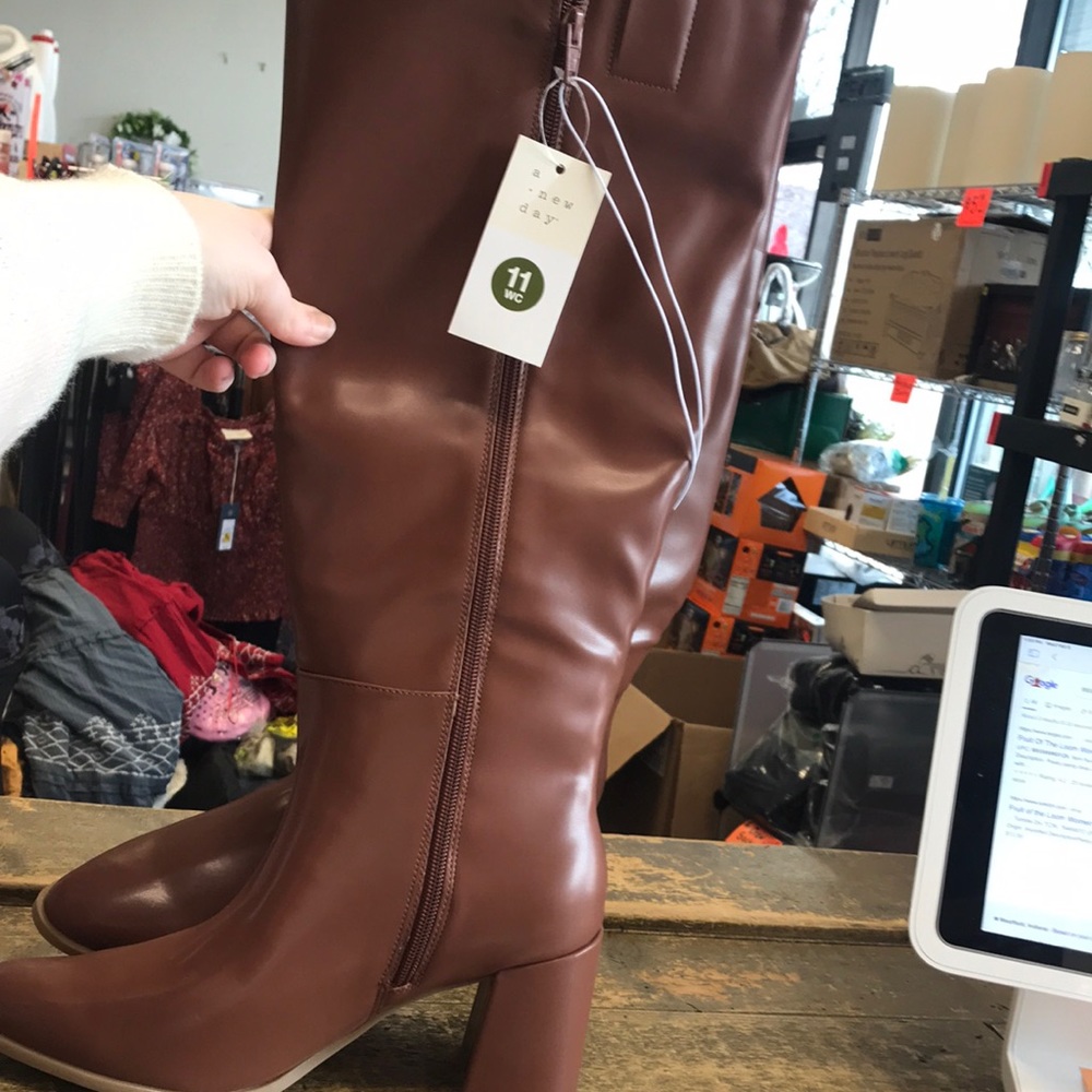 NWT Target a new day Brown Eve High Heel Boots
